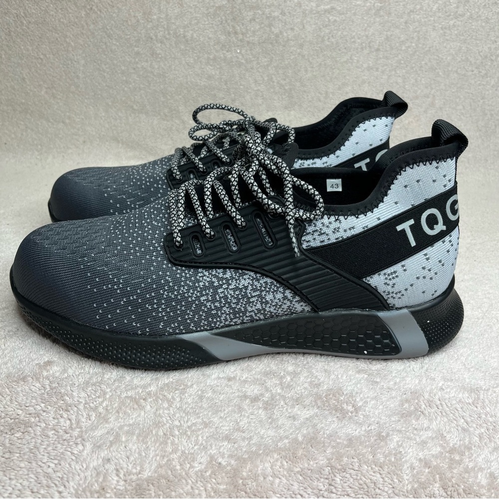 TQ Gold Black/Gray Athletic Sneakers-Mens 9-Sporty-Running-Jogging-Sports-NEW - Picture 6 of 10